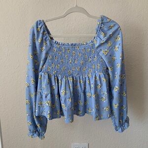 Derek Heart Junior’s Smocked Ruffle Hem Top NWT
